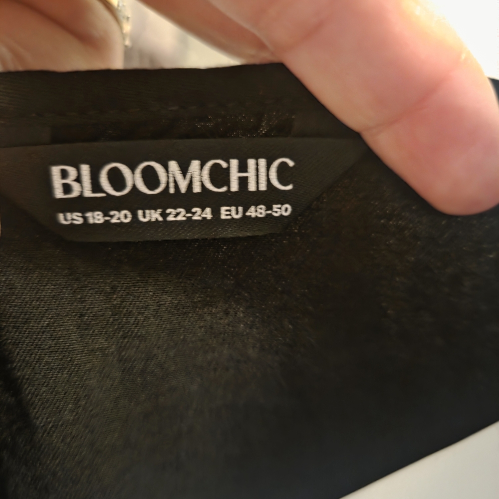 BloomChic Black Blouse with Floral Accents - Picture 4 of 4
